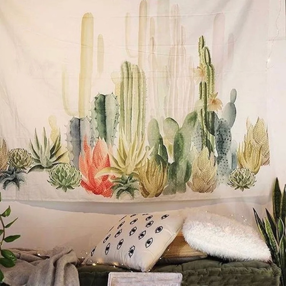 NWT💕Cactus Print Boho Wall Hanging Tapestry Decor